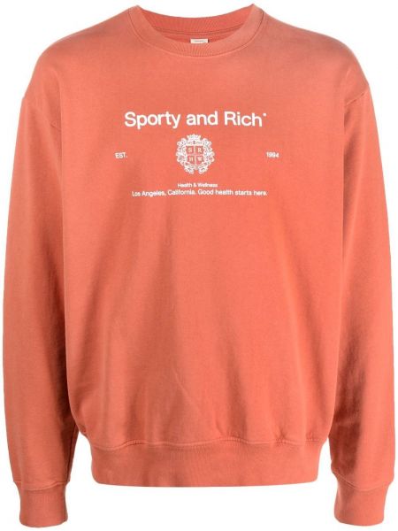 Trykt sweatshirt Sporty & Rich oransje