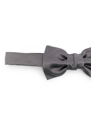 Jedwabny haftowany krawat z kokardką Lanvin szary