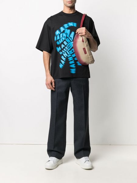 Camiseta con estampado oversized Marni negro