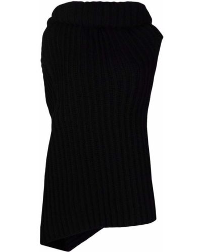 Jersey de cuello vuelto de tela jersey oversized Ann Demeulemeester negro