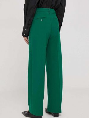 Jednobarevné kalhoty s vysokým pasem United Colors Of Benetton zelené