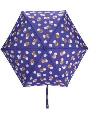 Чадър с принт Moschino виолетово