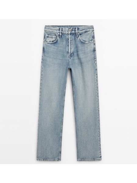 Прямые джинсы Massimo Dutti голубые