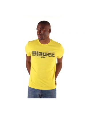 Koszulka bawełniana Blauer żółta