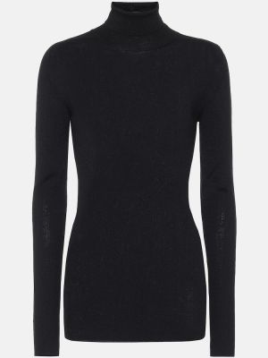 Jersey de lana de lana merino de tela jersey Wardrobe.nyc negro