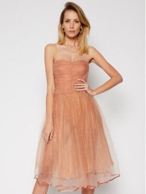 Slim fit koktejlové šaty Elisabetta Franchi růžové