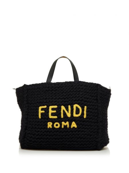Μάλλινη τσάντα Fendi Pre-owned μαύρο