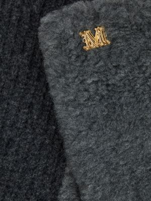 Guanti di lana di seta in lana d'alpaca Max Mara grigio