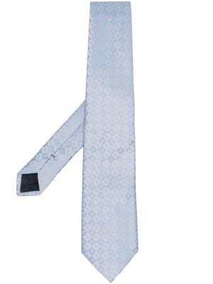 Жакардова копринена вратовръзка Emporio Armani синьо