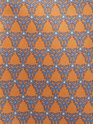 Seiden krawatte mit print Hermès orange