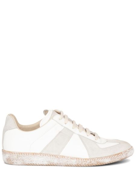 Deri sneaker Maison Margiela beyaz