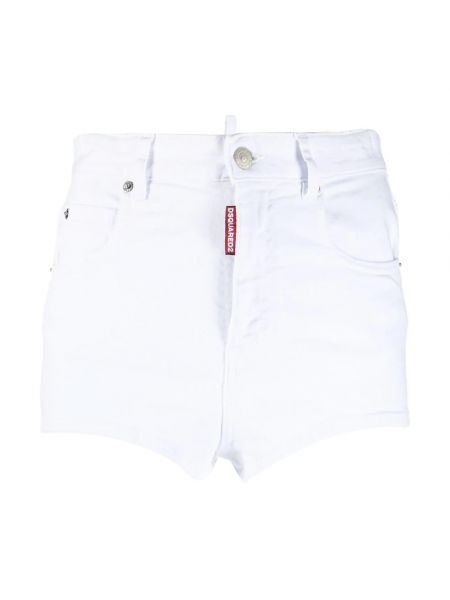 Szorty jeansowe Dsquared2 białe