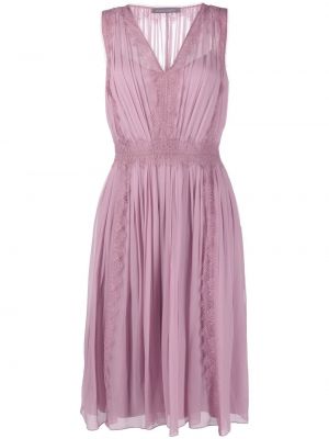 V-hals silke dress Alberta Ferretti lilla