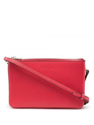 Lær clutch med lommer Furla rosa