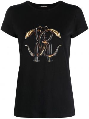Μπλούζα με σχέδιο Roberto Cavalli μαύρο
