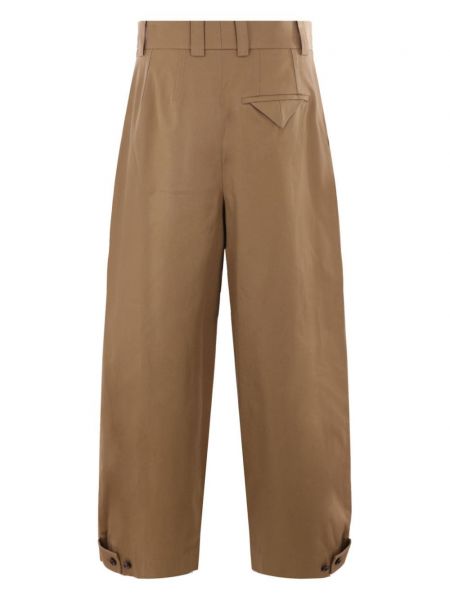 Pantalon en coton plissé Bottega Veneta beige