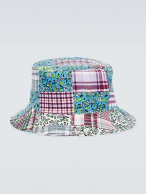 Kostkovaný bavlněný hedvábný klobouk Kenzo