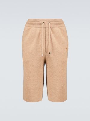 Pantalones cortos de cachemir con estampado de cachemira Burberry beige