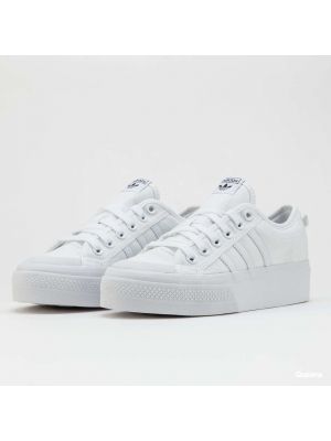 Polobotky na platformě Adidas Originals bílé
