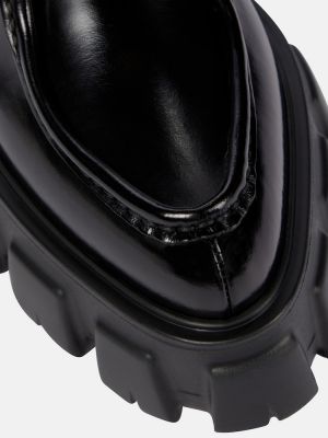 Pantofi brogue din piele cu platformă Prada negru