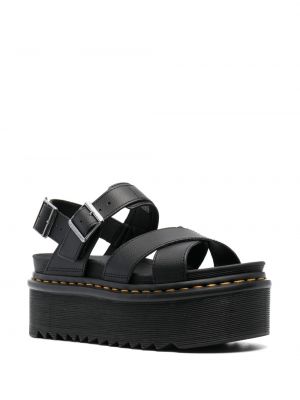 Kožené sandály Dr. Martens černé