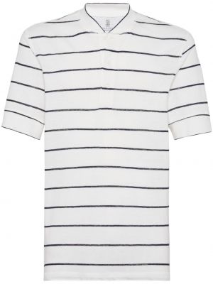 T-shirt en lin en coton Brunello Cucinelli blanc