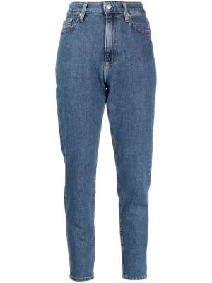 Skinny fit traperice s vezom Calvin Klein Jeans plava