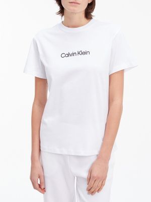 Camiseta de algodón Calvin Klein blanco