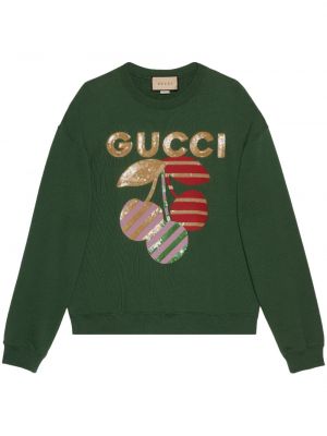 Sweat en coton Gucci vert