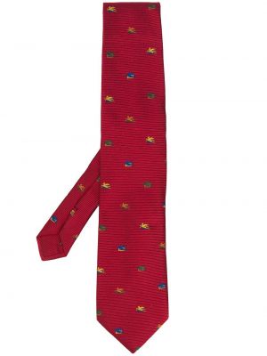 Corbata de cachemir con estampado de cachemira Etro rojo
