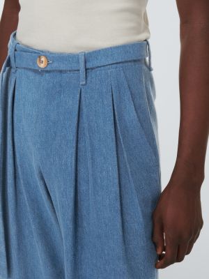 Voľné džínsy s vysokým pásom King & Tuckfield modrá