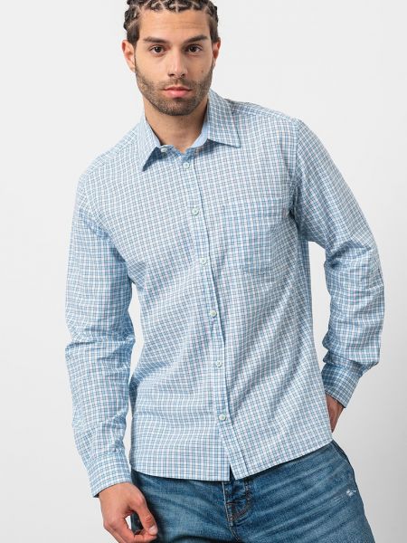 Клетчатая рубашка с карманами S.oliver синяя