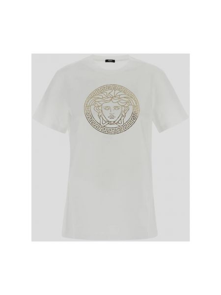 Koszulka bawełniana z krótkim rękawem Versace biała