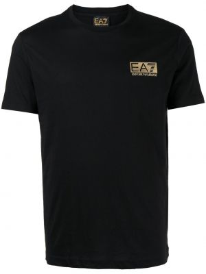 Koszulka z nadrukiem z okrągłym dekoltem Ea7 Emporio Armani czarna