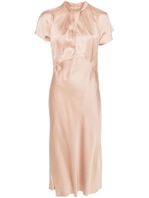 Satynowa sukienka midi N°21 różowa