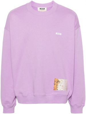 Raštuotas medvilninis džemperis Msgm violetinė