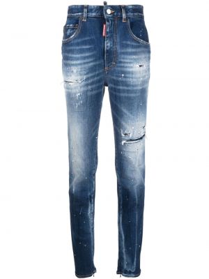Distressed skinny jeans Dsquared2 blau
