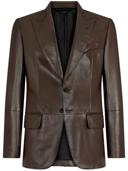 Leder langer blazer Tom Ford braun