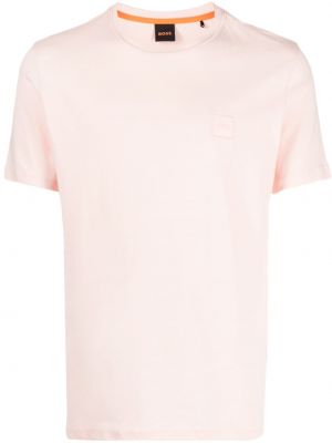 T-shirt med broderi Boss rosa