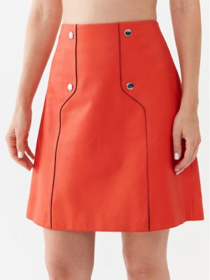 Priliehavá kožená sukňa Boss oranžová