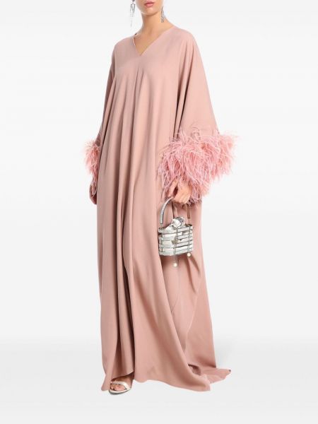 Sukienka wieczorowa w piórka Taller Marmo różowa