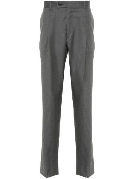 Plisované vlněné kalhoty Caruso šedé