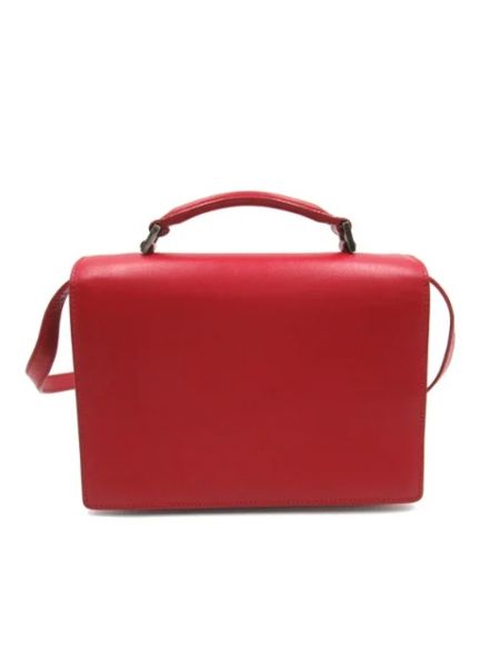 Torba na ramię skórzana retro Yves Saint Laurent Vintage czerwona