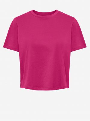 Pamut crop top Pieces - rózsaszín