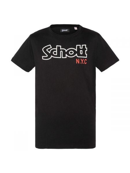 Tričko s krátkými rukávy Schott černé
