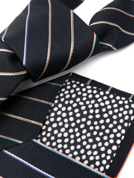 Pruhovaná hedvábná kravata Paul Smith modrá