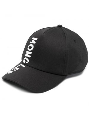 Cappello con visiera con stampa Moncler nero