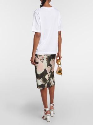 Tricou din bumbac din jerseu Dries Van Noten alb