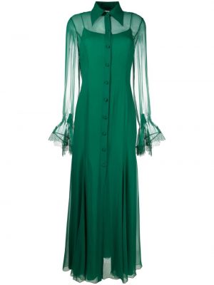 Βραδινό φόρεμα με διαφανεια Alberta Ferretti πράσινο