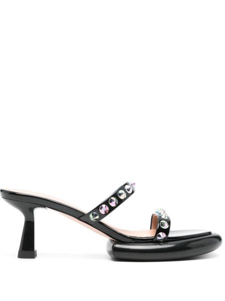 Kožené sandále Francesca Bellavita čierna